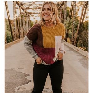 Maize Colorblock Sweater size large